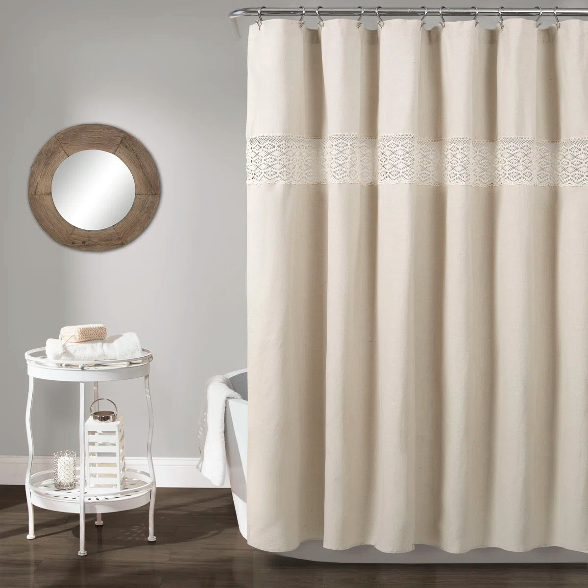 Dana Lace Cotton Blend Shower Curtain