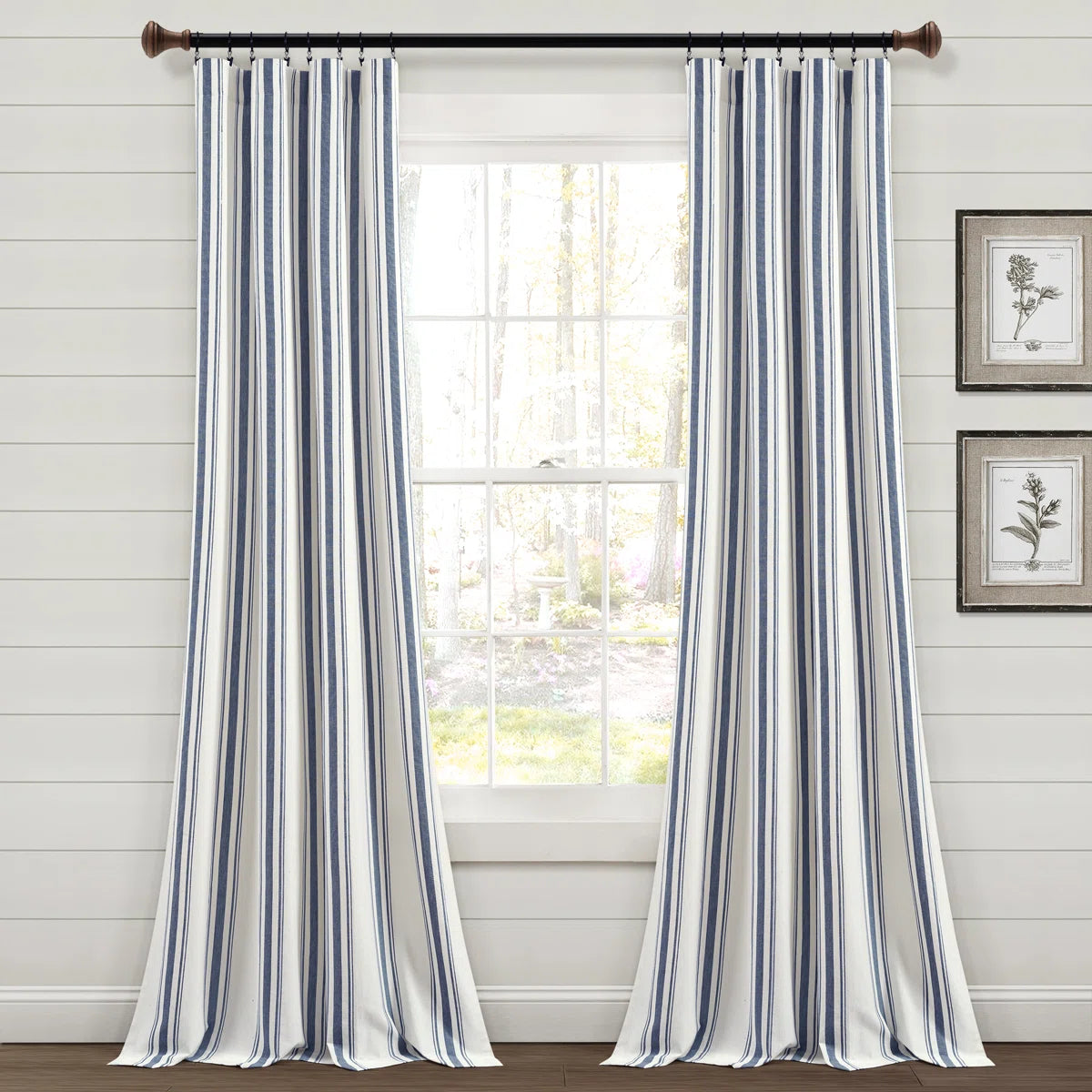Cotton Blend Semi Sheer Curtain Pair (Set of 2)