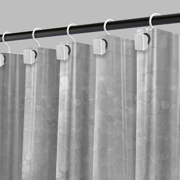 8-Gauge, 72" x 72" Large Metal Grommets Weighed Magnetic Hem PEVA Shower Liner in Clear