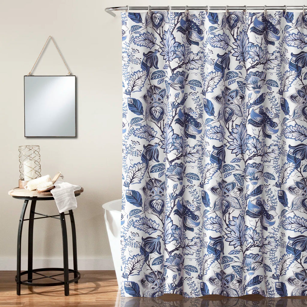 Cynthia Jacobean Floral Shower Curtain with Hooks Included