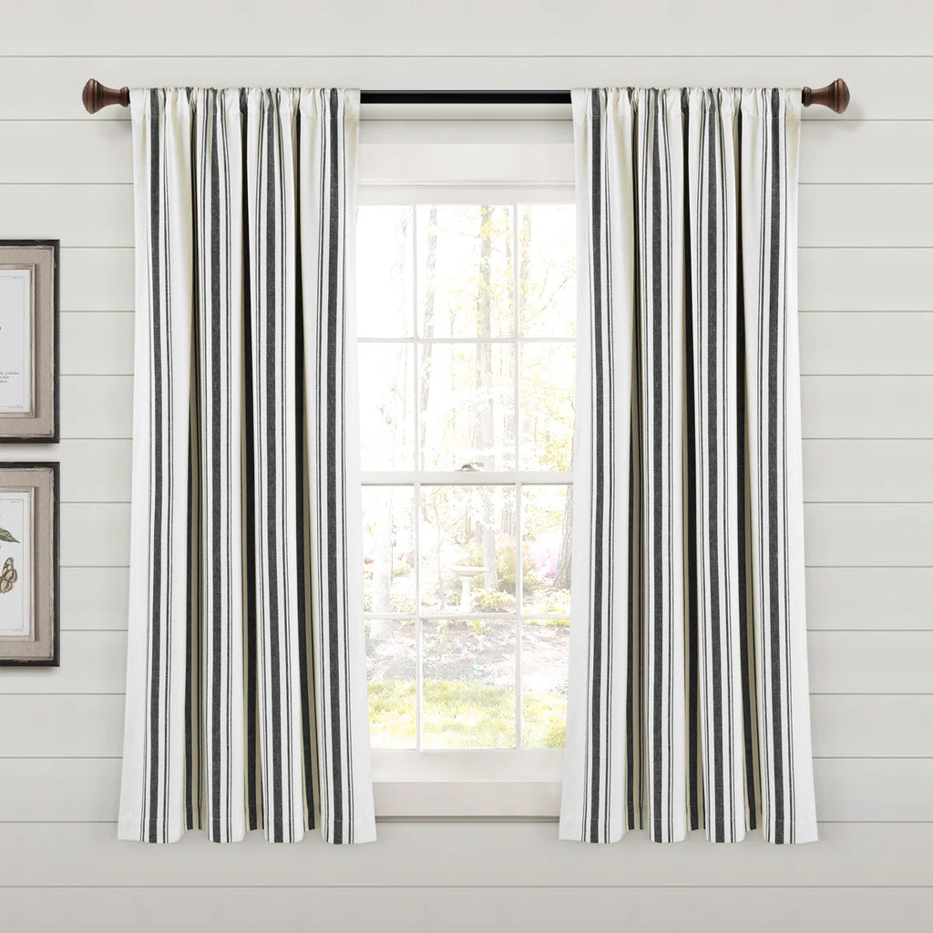 Cotton Blend Semi Sheer Curtain Pair (Set of 2)
