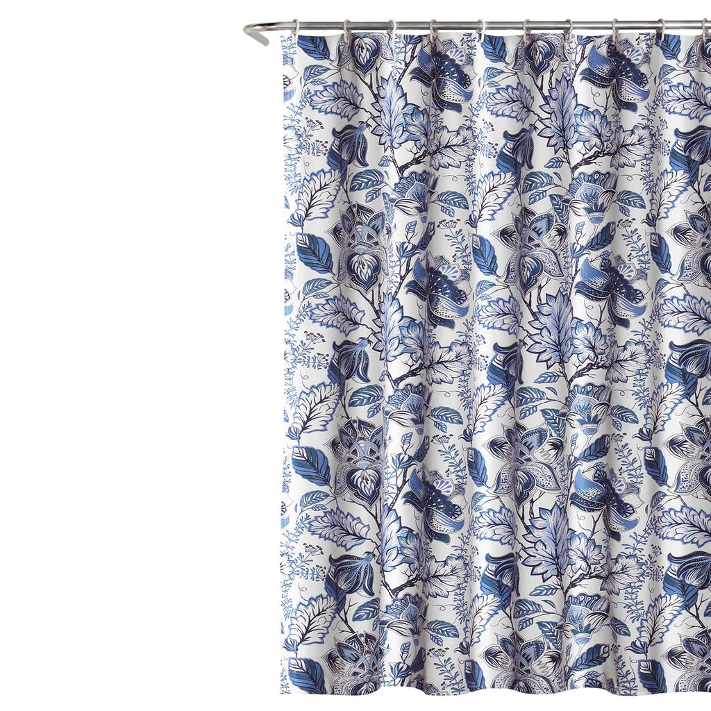 Cynthia Jacobean Floral Shower Curtain with Hooks Included