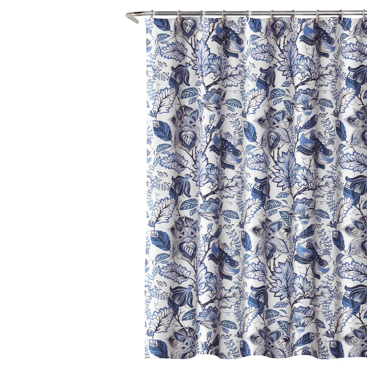 Cynthia Jacobean Floral Shower Curtain with Hooks Included