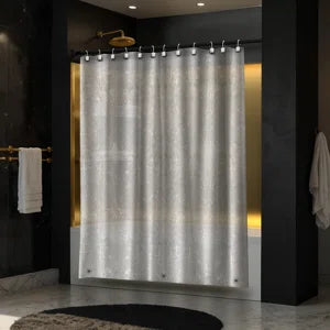 8-Gauge, 72" x 72" Large Metal Grommets Weighed Magnetic Hem PEVA Shower Liner in Clear