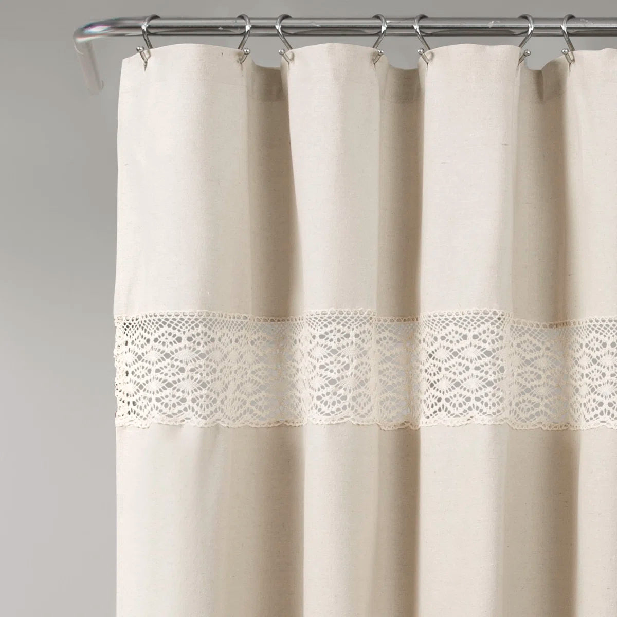 Dana Lace Cotton Blend Shower Curtain