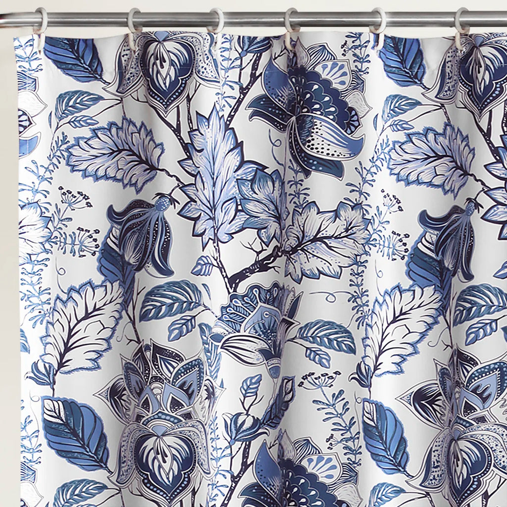 Cynthia Jacobean Floral Shower Curtain with Hooks Included