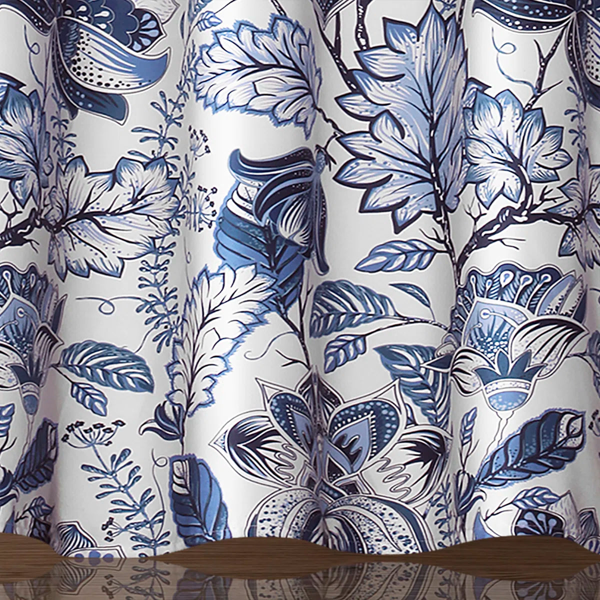 Cynthia Jacobean Floral Shower Curtain with Hooks Included