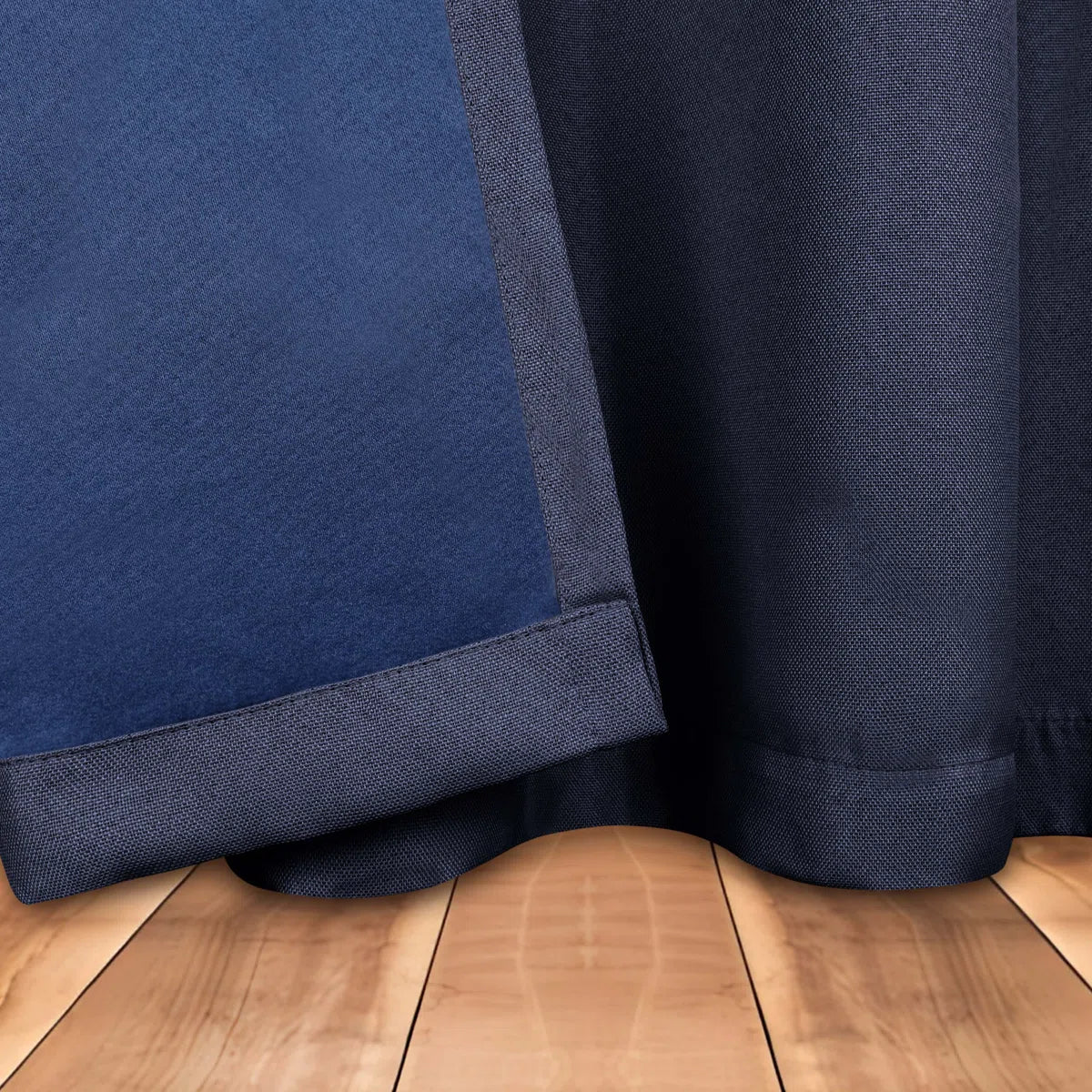 Modern Linen Inspired Classic Solid 100% Polyester Room Darkening Curtain Panel (Set of 2)