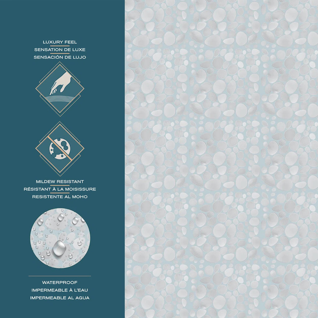 8-Gauge, 72" x 72" Large Metal Grommets Weighed Magnetic Hem PEVA Shower Liner in Clear